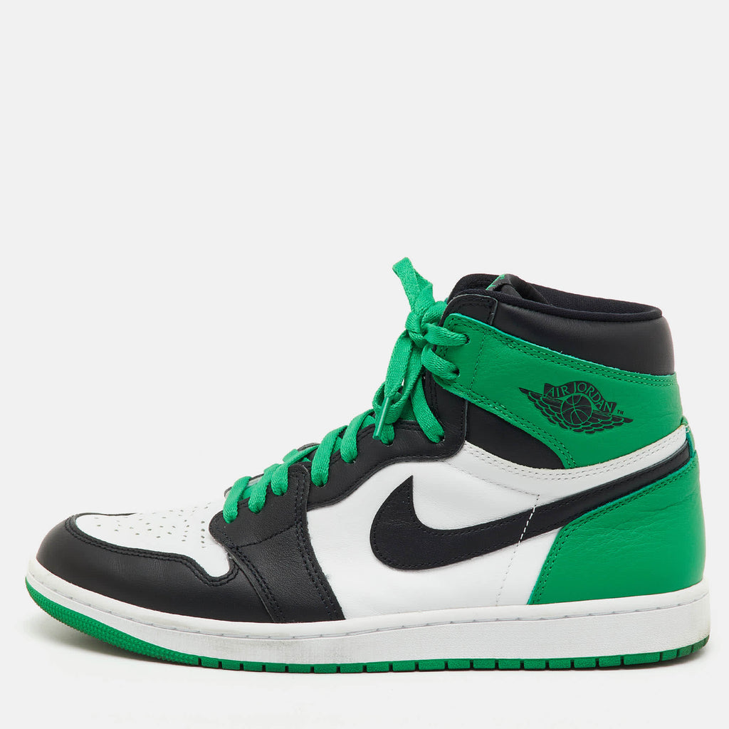 Air Jordans Green/black Leather Jordan 1 Retro High Og Lucky Green Sneakers