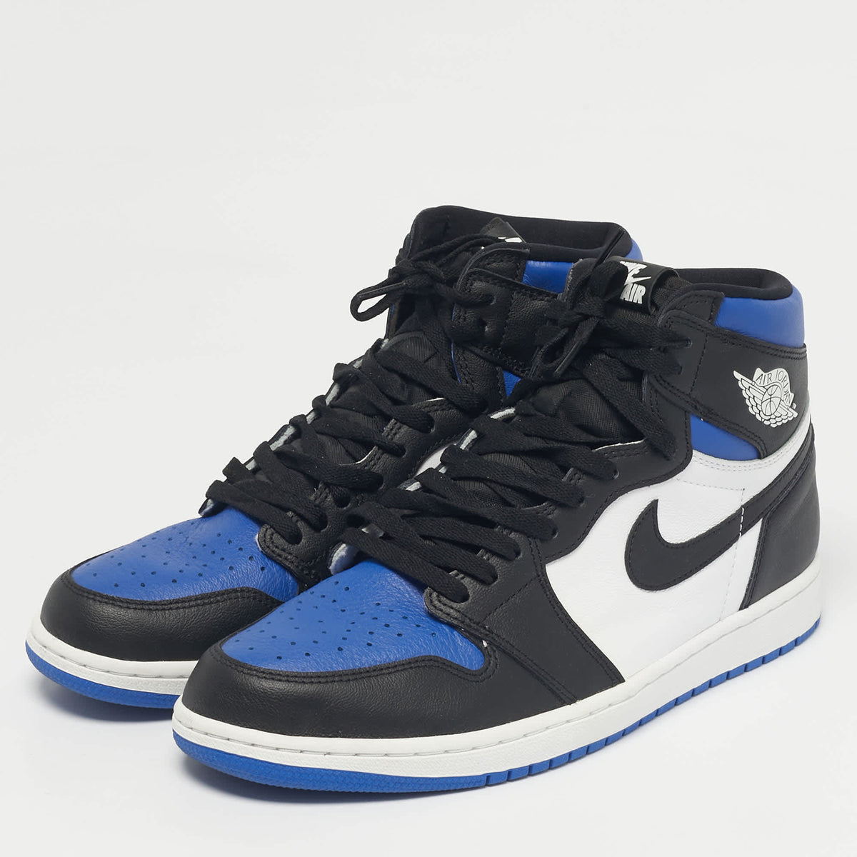 Air Jordans Multicolor Leather Jordan 1 Retro High Royal Toe Sneakers