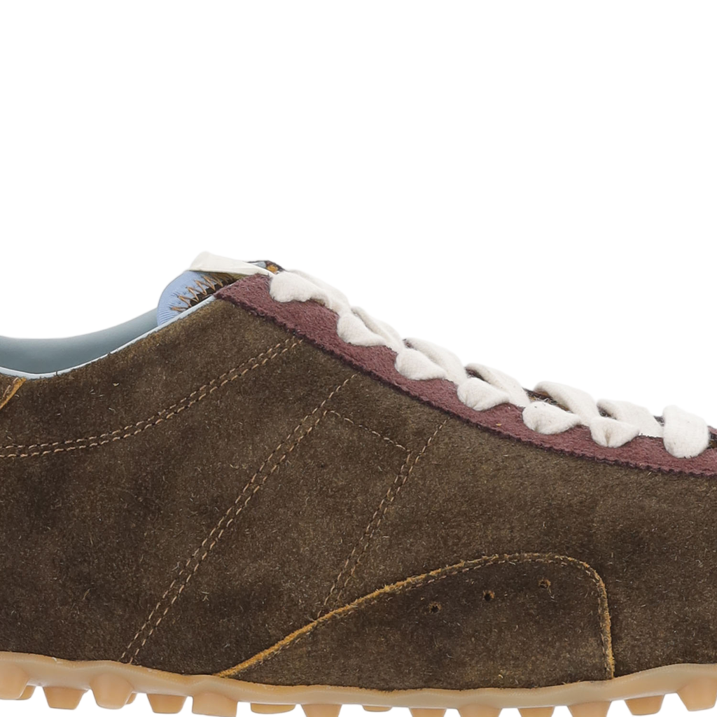 Brown Low-Top Suede Sneakers