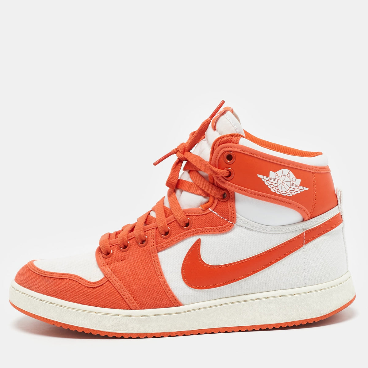 Air Jordans Orange Canvas And Leather Jordan 1 Ko "syracuse" High Top Sneakers
