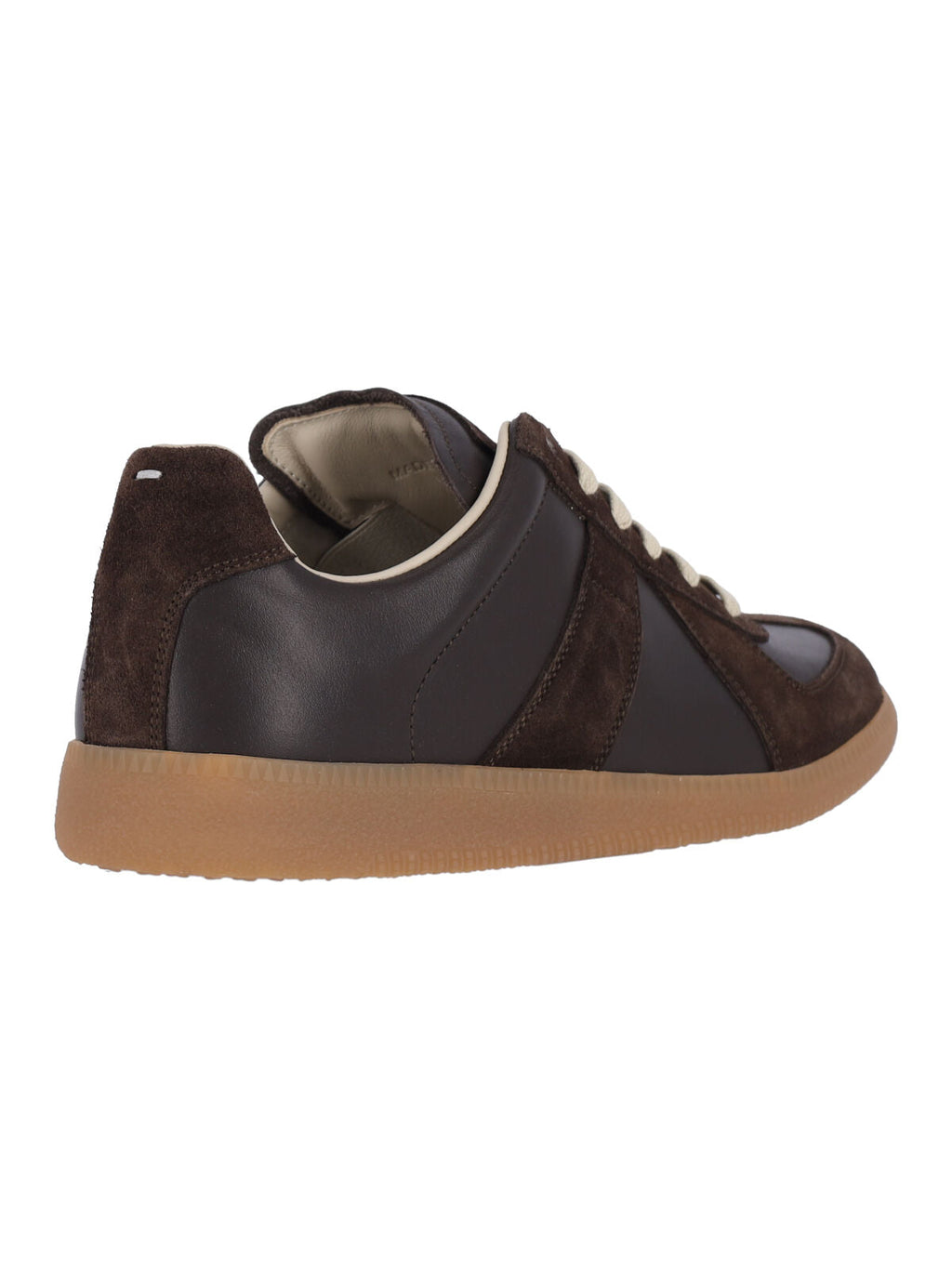 Low-Top Sneakers with Smooth Leather and Suede Panels
