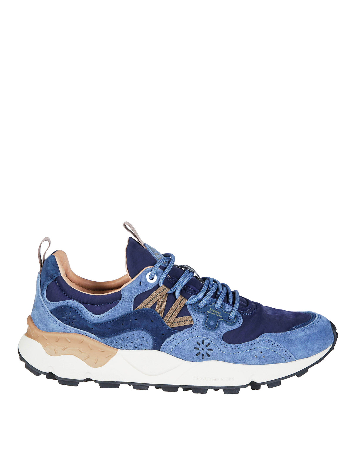 Blue Yamano 3 Suede-Blend Layered Textured Sole Sneakers
