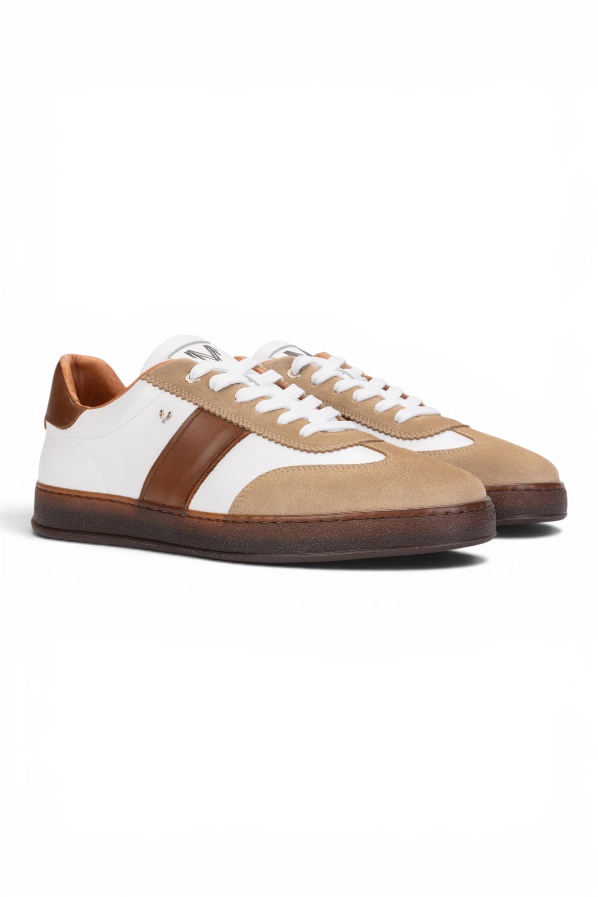 Martinelli Men's Brown Leather Sneakers Trainer Shoes - Seaford