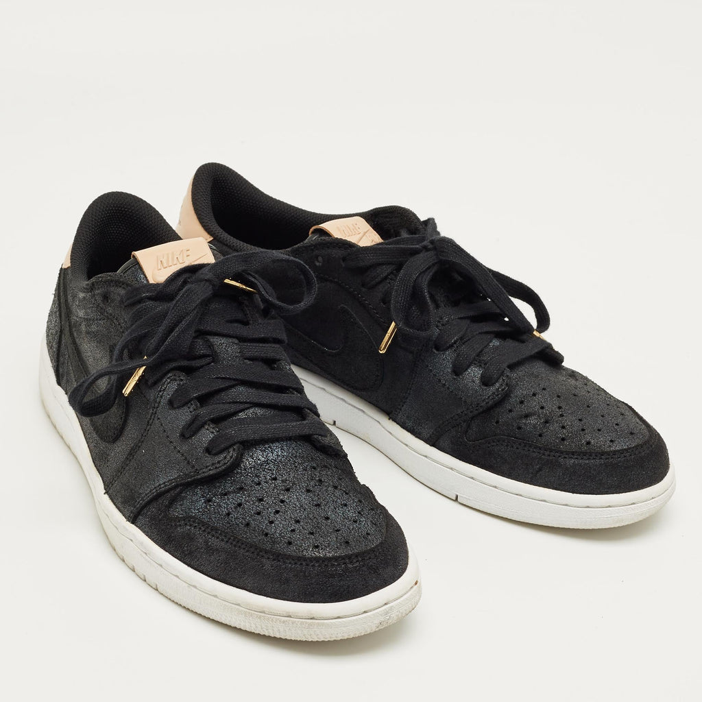 Air Jordans Black Suede Jordan 1 Retro Low Og Black Vachetta Sneakers