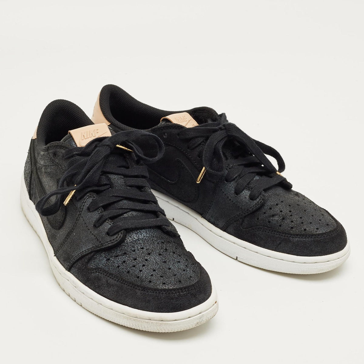 Air Jordans Black Suede Jordan 1 Retro Low Og Black Vachetta Sneakers