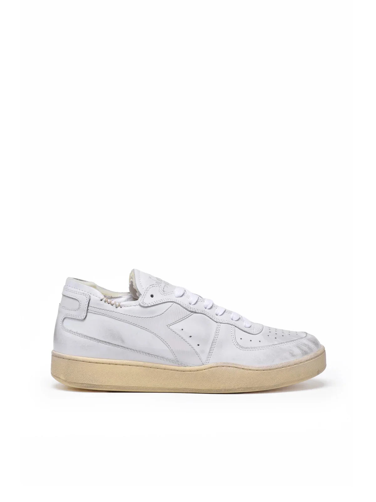 Grey Leather Basket Row Sneakers