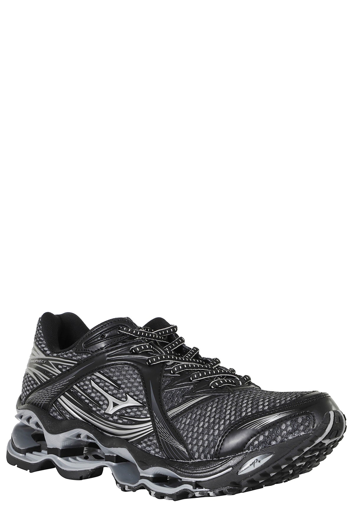 Iron Gate Silver Black Mesh Leather Wave Prophecy 1 Sneakers