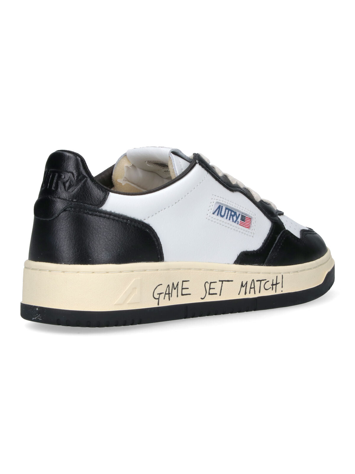 Low-top White Leather Sneakers with Multicolor Logo