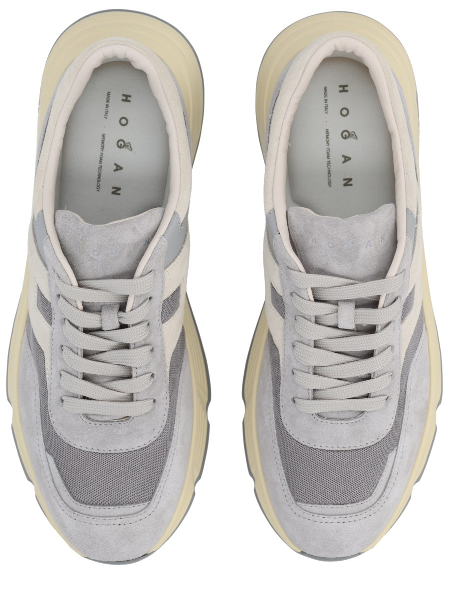 Hyperlight Calfskin Suede Panel Sneakers