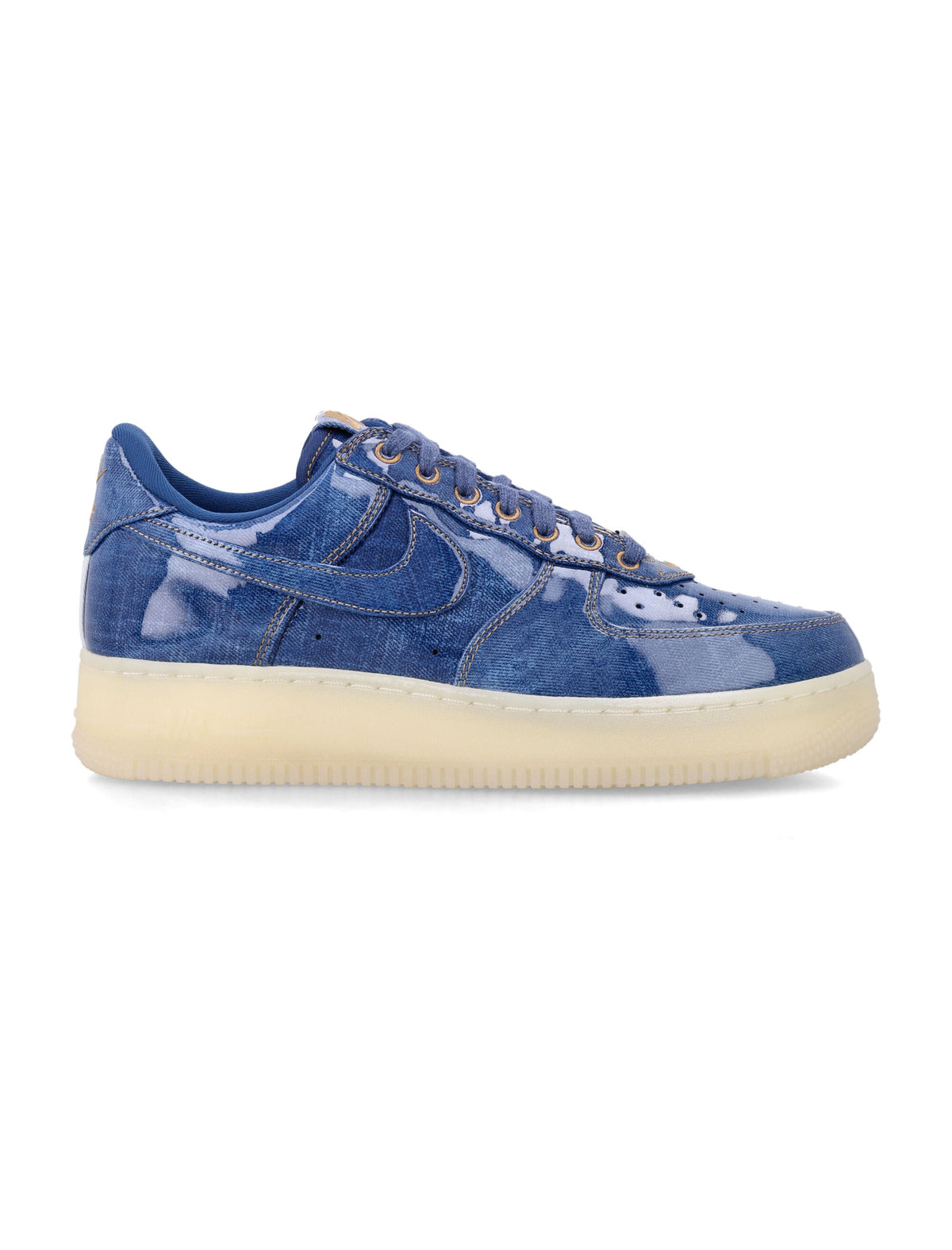 Air Force One Glossy Coated Denim Low-Top Sneakers