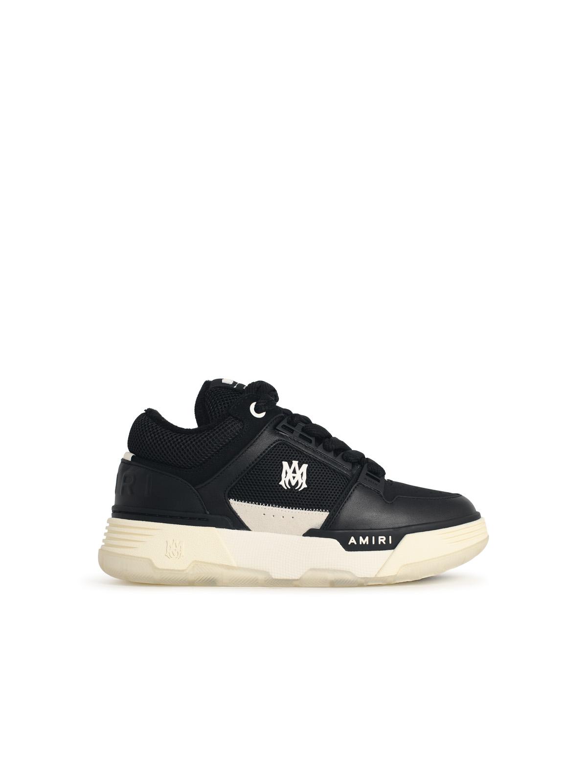 'Ma-1' Black Leather Sneakers