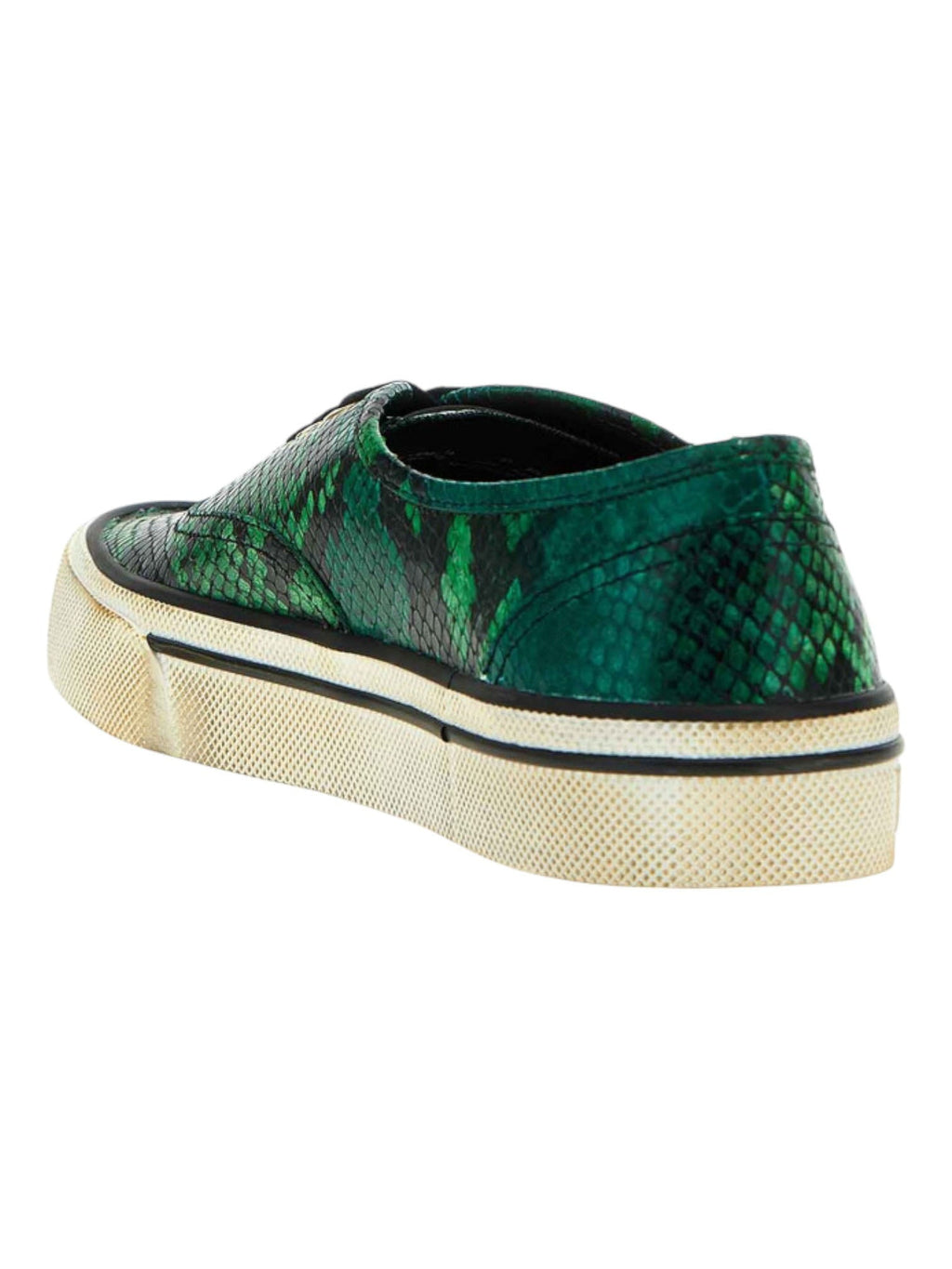 Bally Lyder 6304000 Men's Multideepemerald Snakeskin-Effect Leather Sneakers