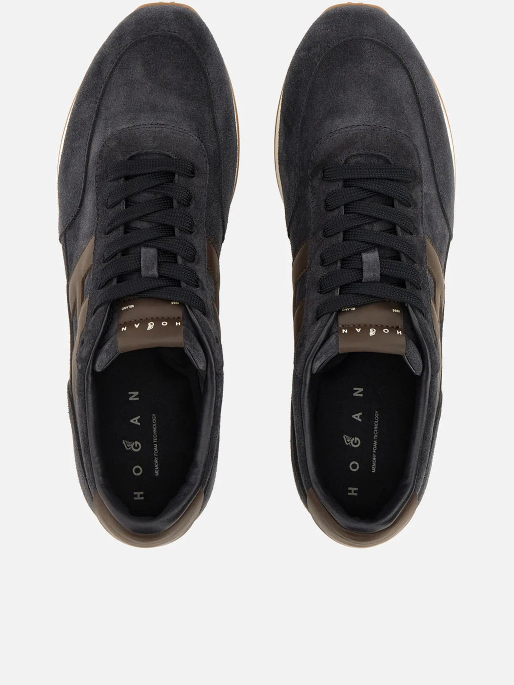 Low-Top Sneakers with Dark Suede Upper