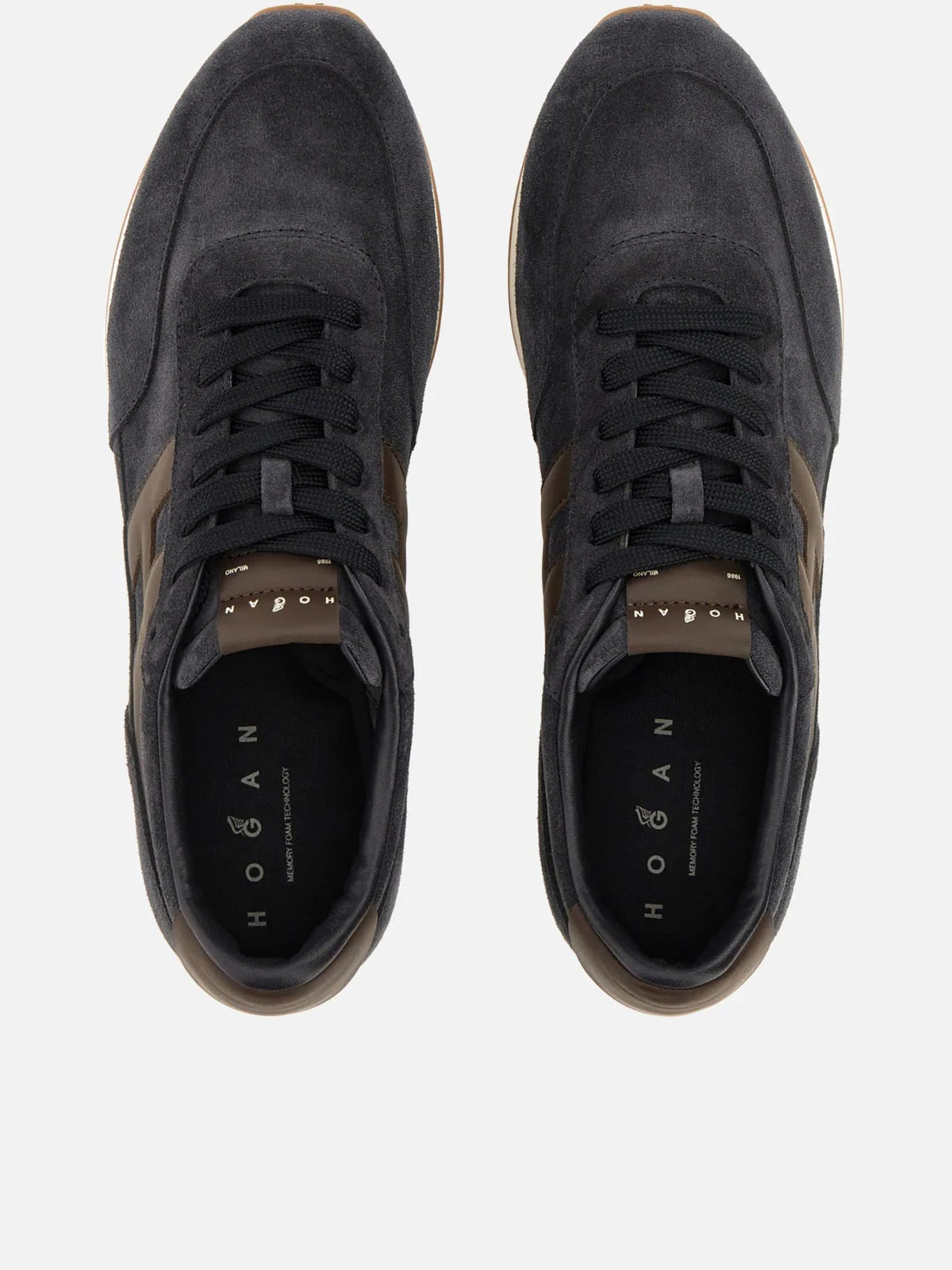 Low-Top Sneakers with Dark Suede Upper