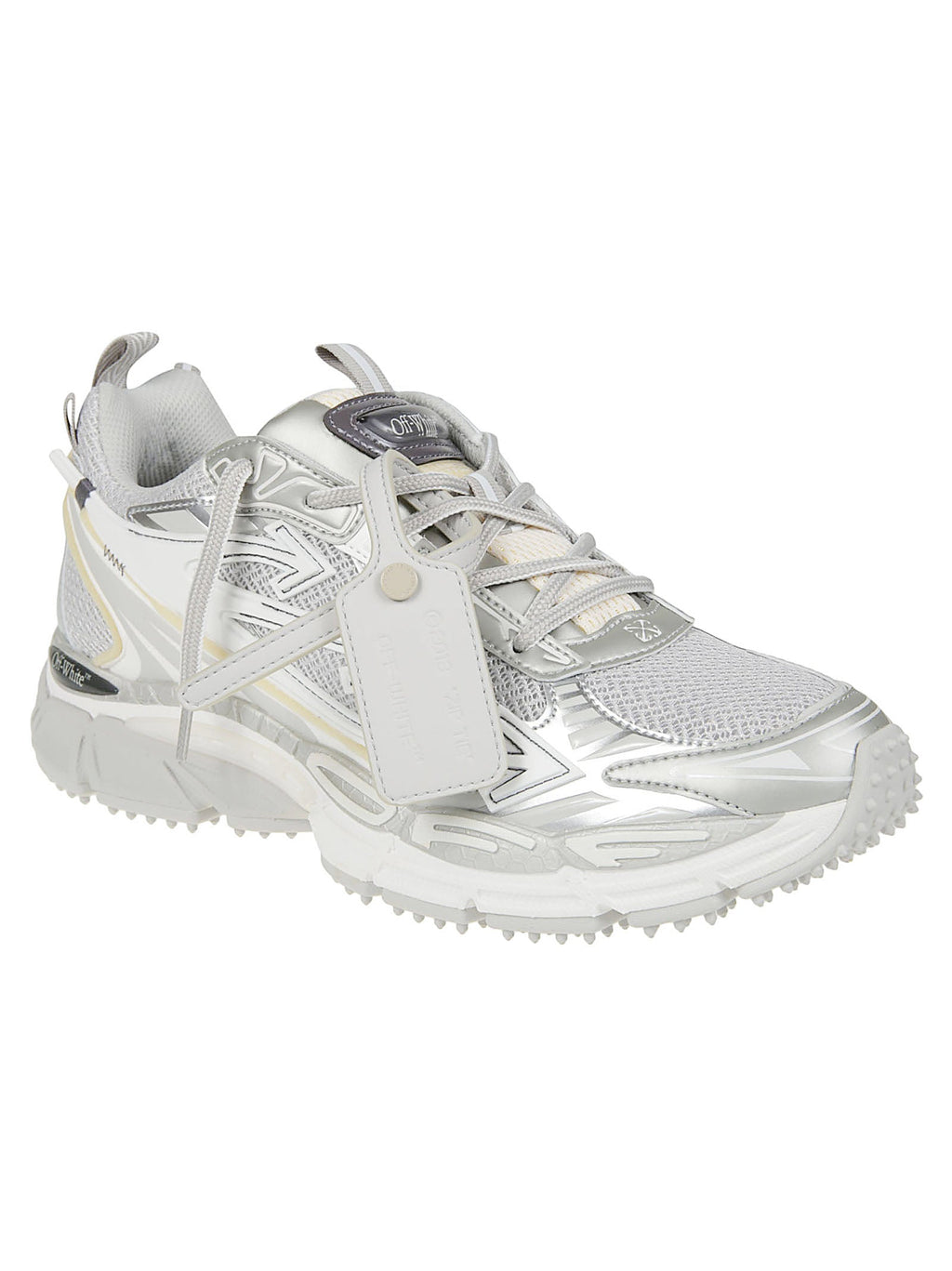 Be Right Back White Futuristic Textured Grip Sole Sneakers