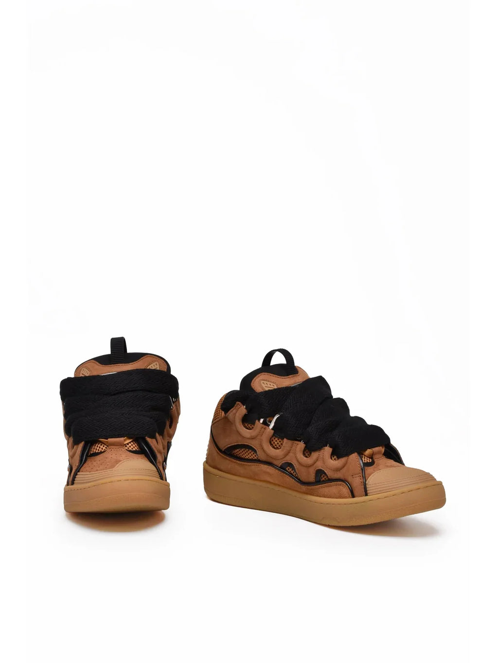 Lanvin Curb Suede Sneakers - Brown/Black