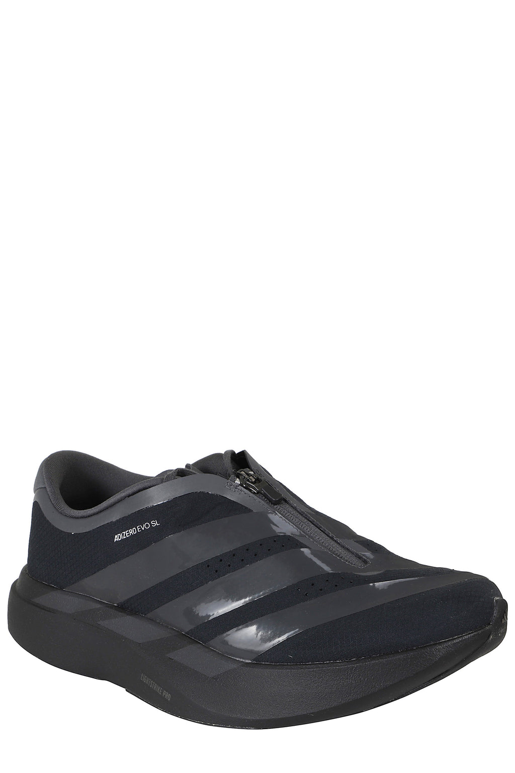 Black Adizero Logo Back Zip Closure Polyester Sneakers