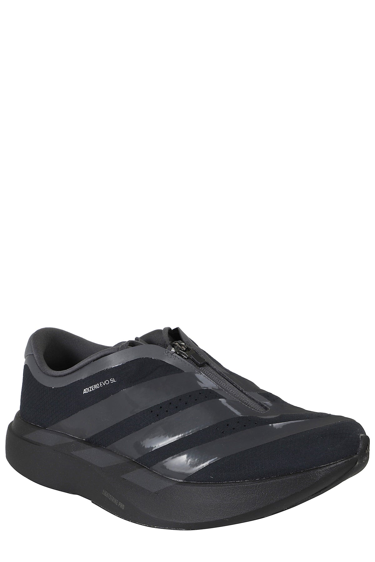 Black Adizero Logo Back Zip Closure Polyester Sneakers