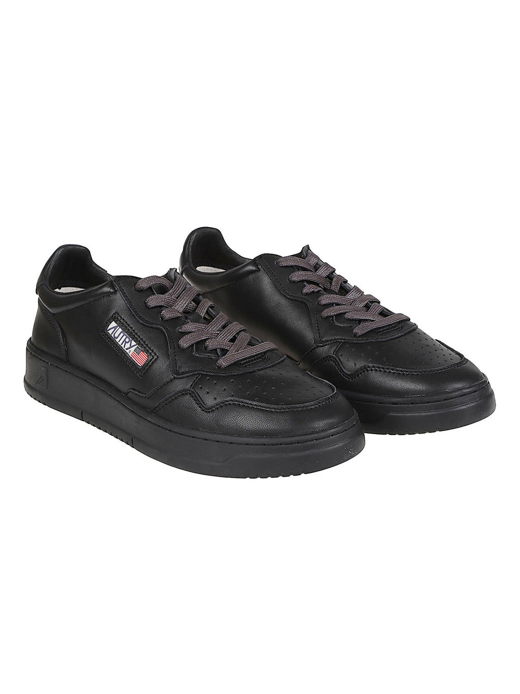 Black Medalist Low Goatskin Sneakers