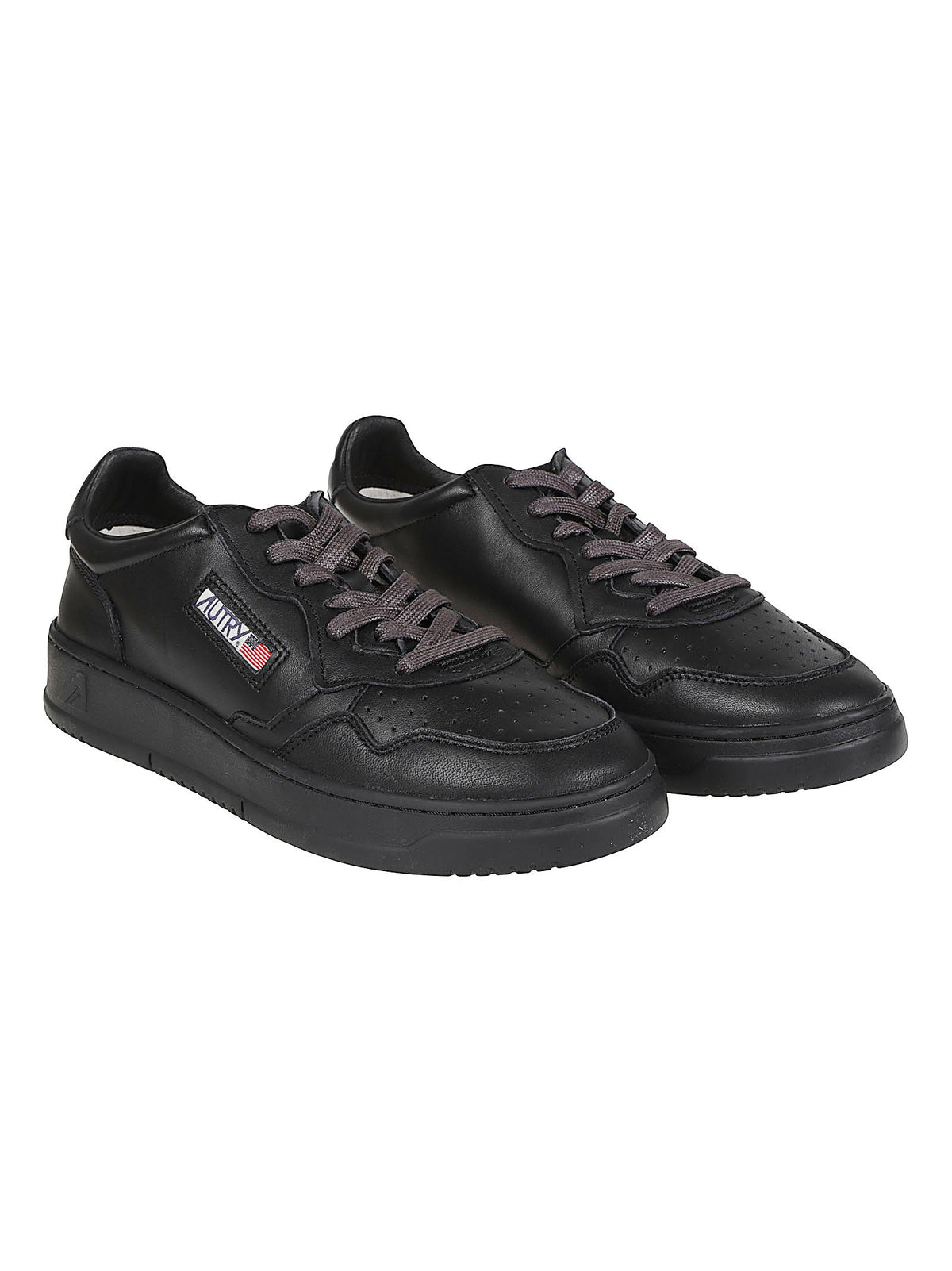Black Medalist Low Goatskin Sneakers