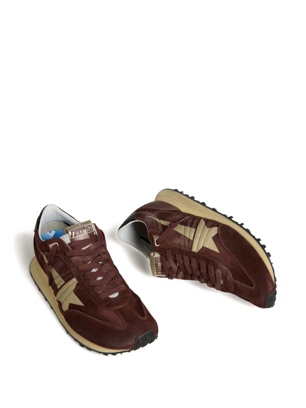 Brown Suede Cream Star Sneakers
