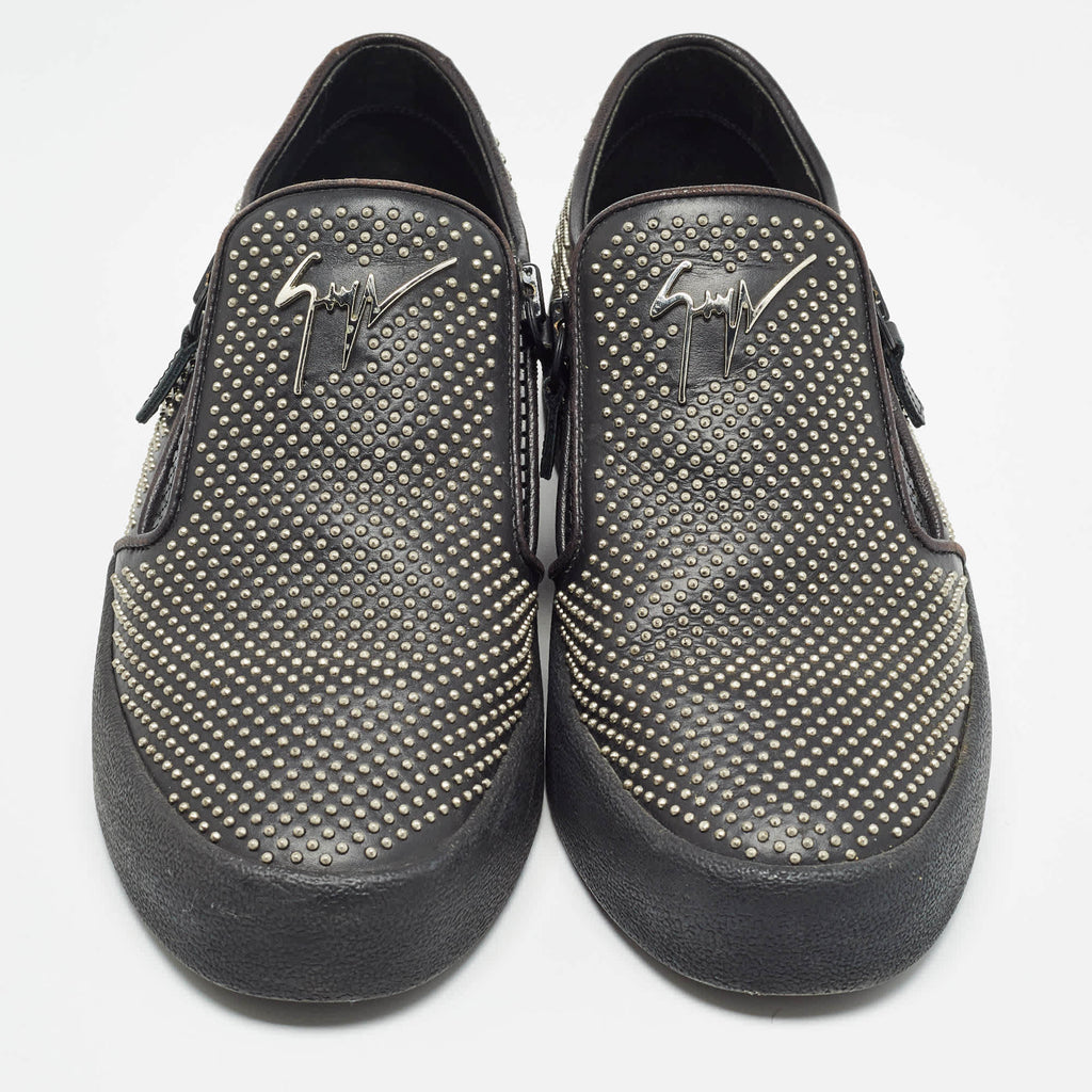 Giuseppe Zanotti Black Studded Leather Eve Slip On Sneakers
