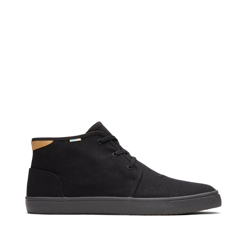 black canvas mens carlo mid top sneakers