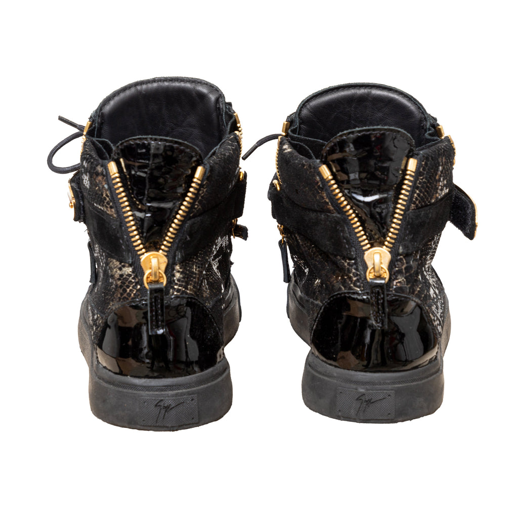 Giuseppe Zanotti Printed Snakeskin Sneakers - '10s