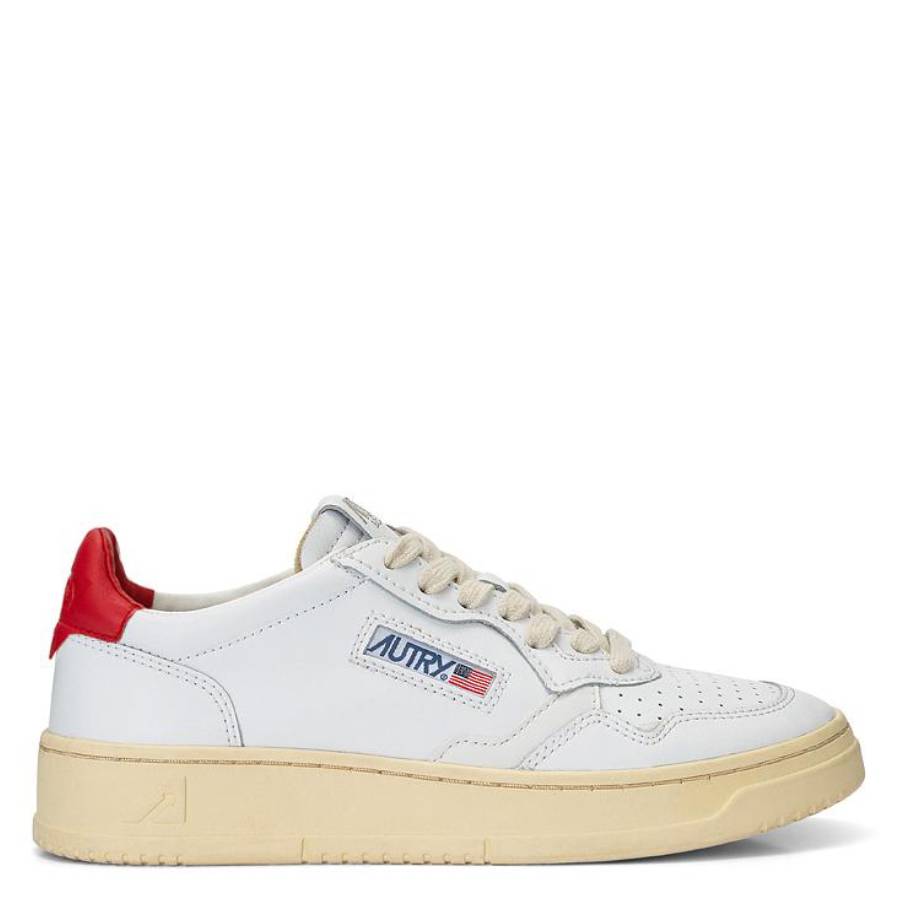 Autry Men's Red Medalist Low-Top Sneakers