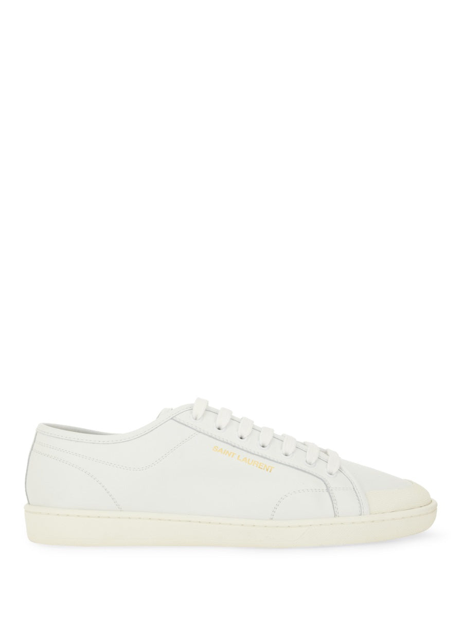 Gym Gold Logo Low-Top Smooth Leather Sneakers