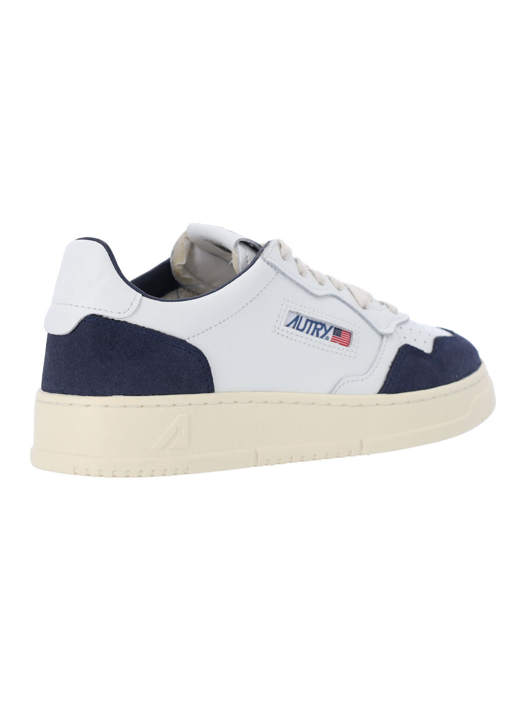 Low-top Sneakers with Navy Suede Accents