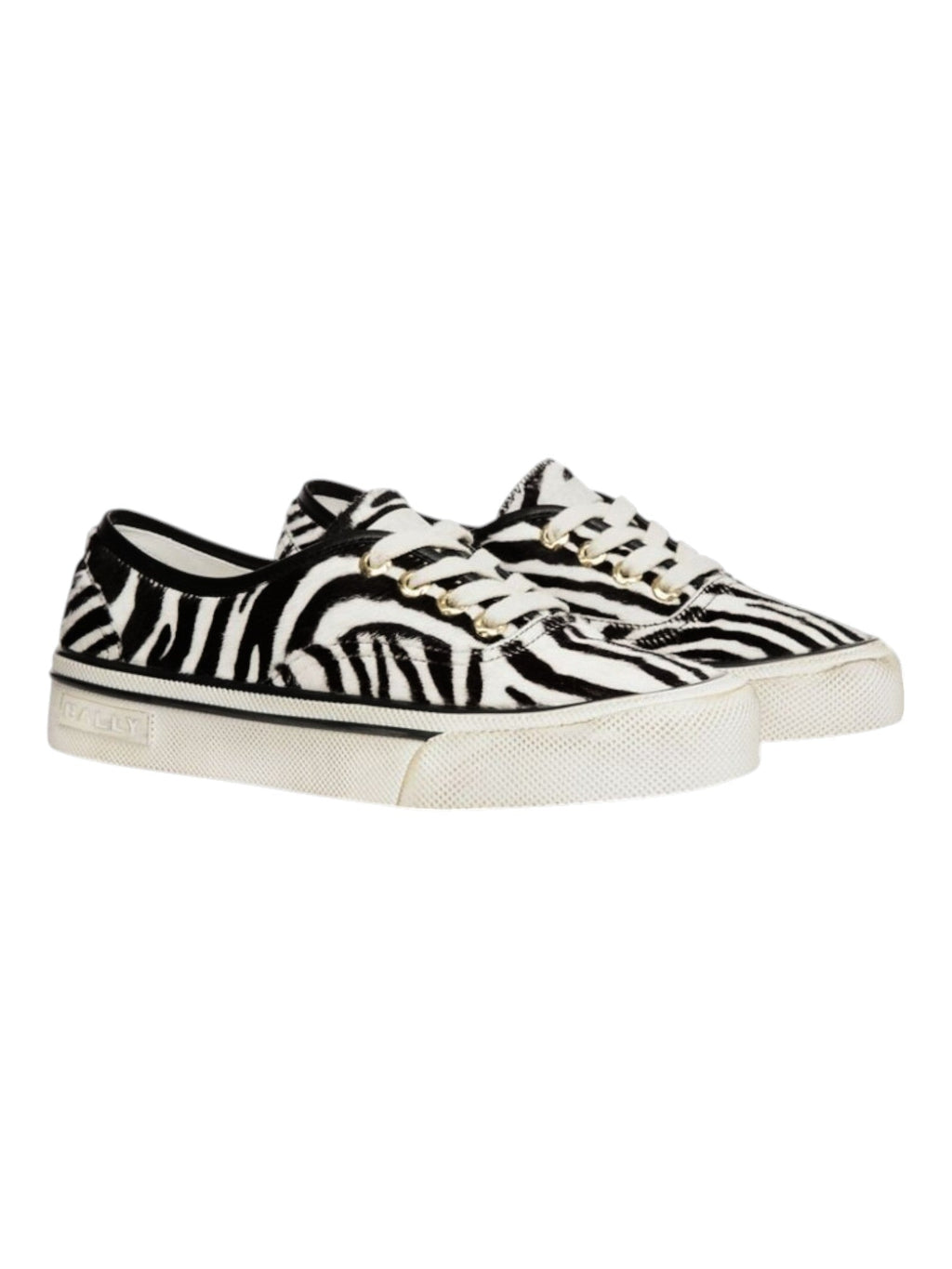 Bally Lyder 6304704 Men's White & Black HairCalf Leather Sneakers