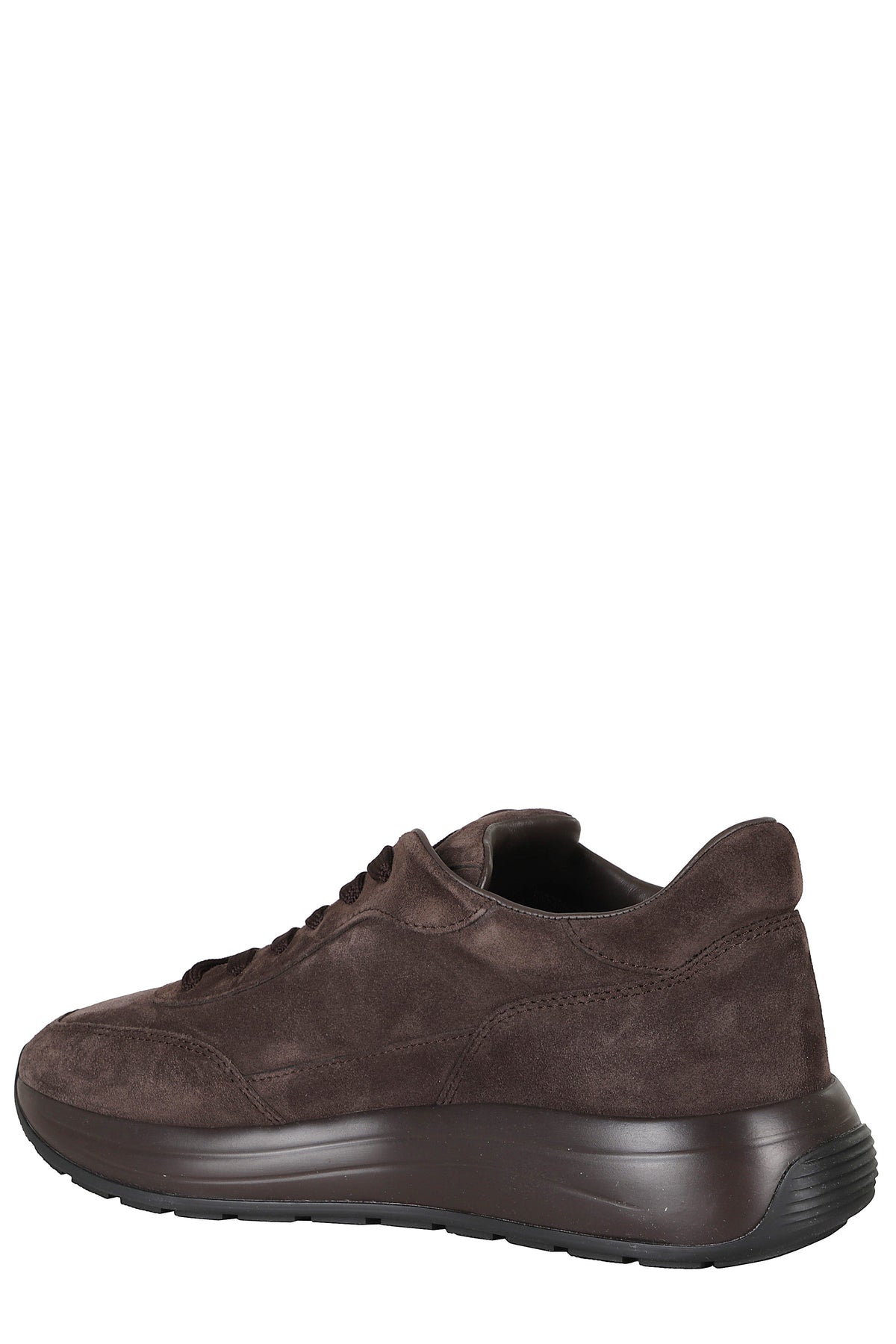Brown Hi Light Suede Rubber Sole Leather Sneakers