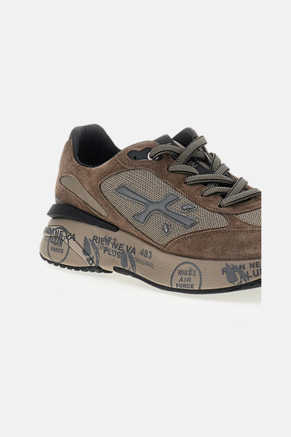 Grey Moerun Suede Technical Fabric Sneakers