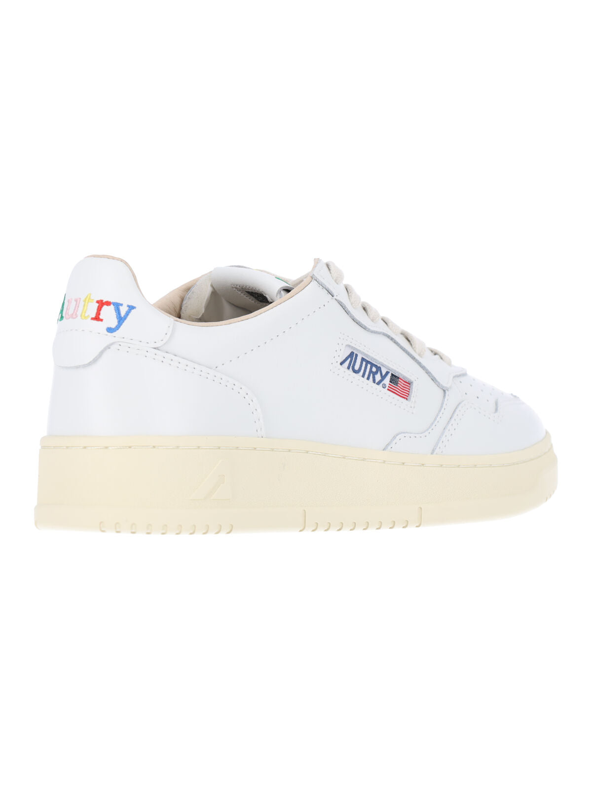 Low-Top Sneakers with Rounded Toe and Multicolor Logo