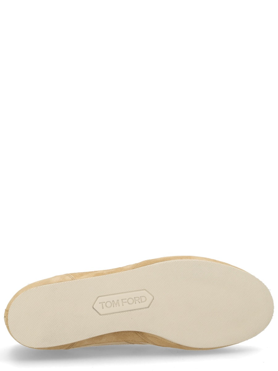 Brook Calf Leather Cotton Panel Sneakers