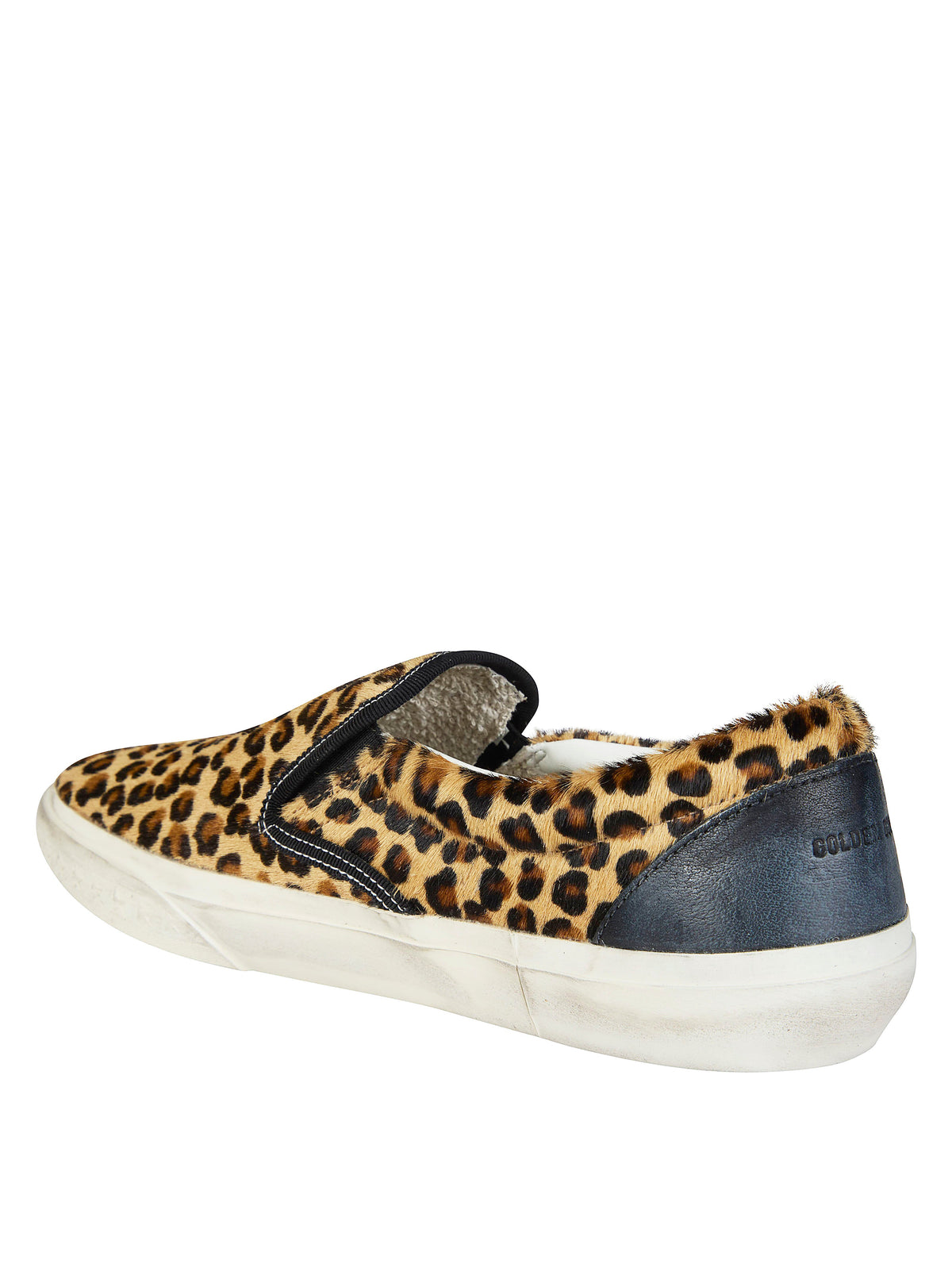 Animal Print Cow Leather Slip-On Sneakers