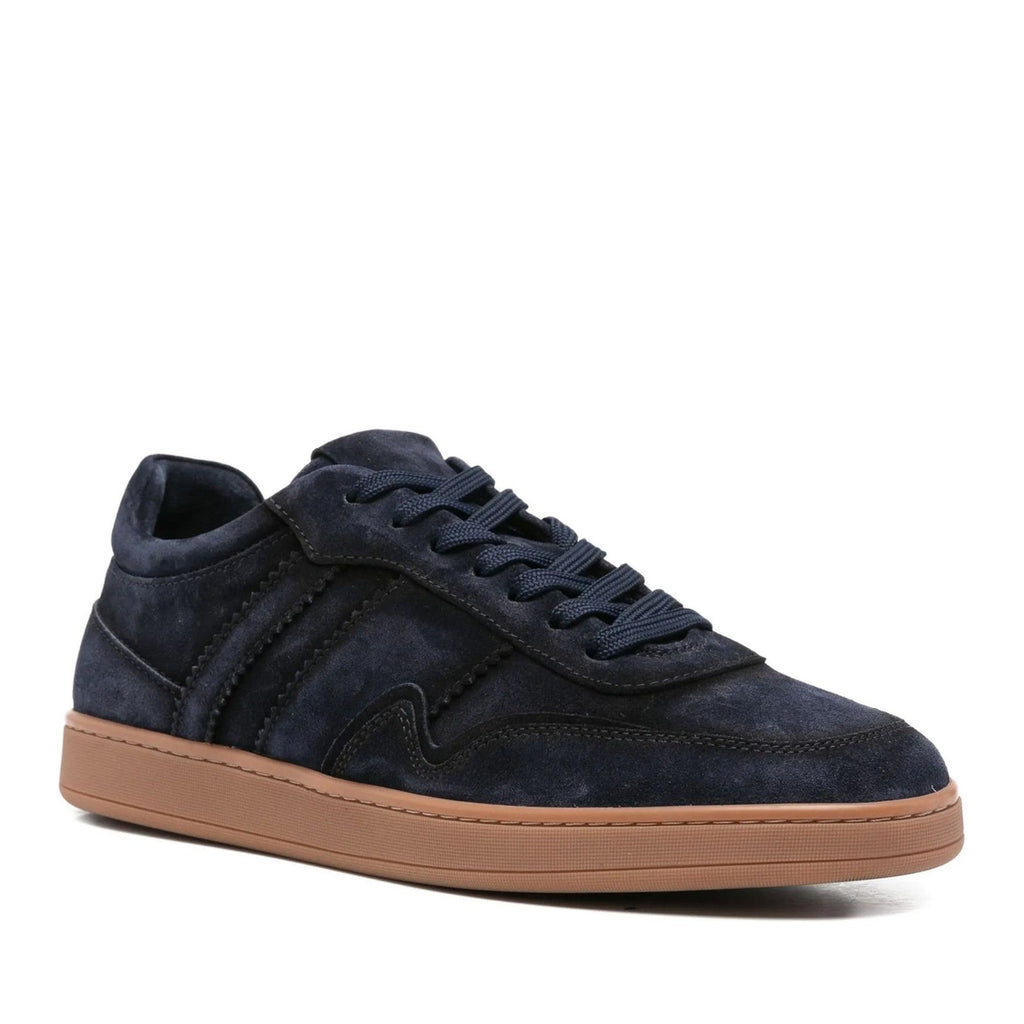 Blue Suede Low-Top Gum Sole Sneakers