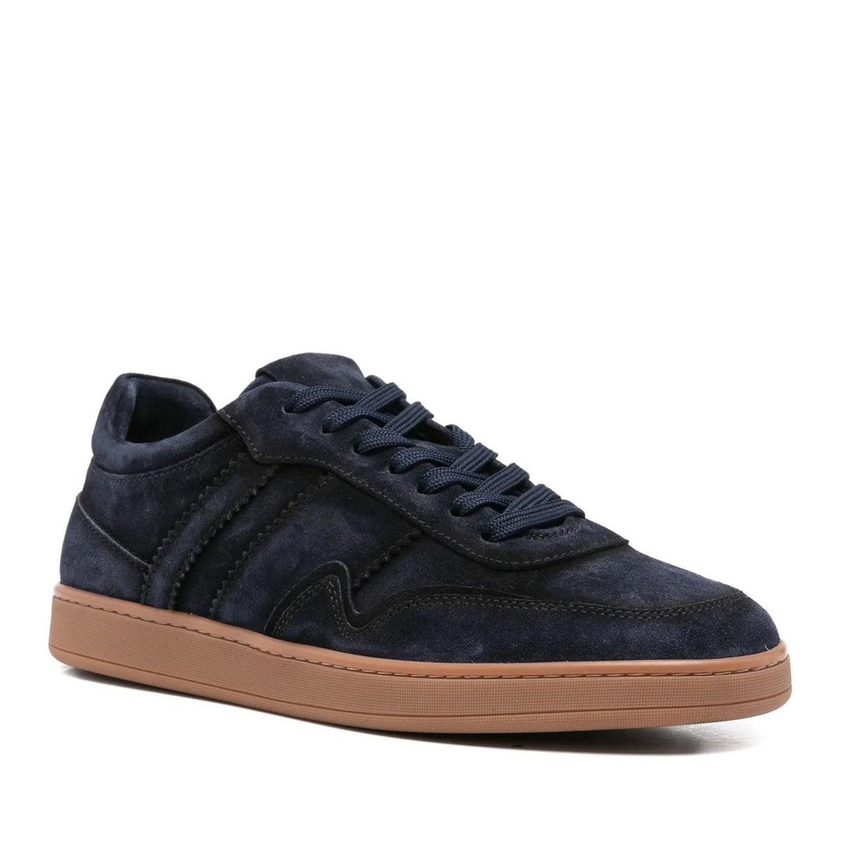 Blue Suede Low-Top Gum Sole Sneakers