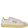 Low-Top Leather Sneakers With Padded Heel And Panel Design