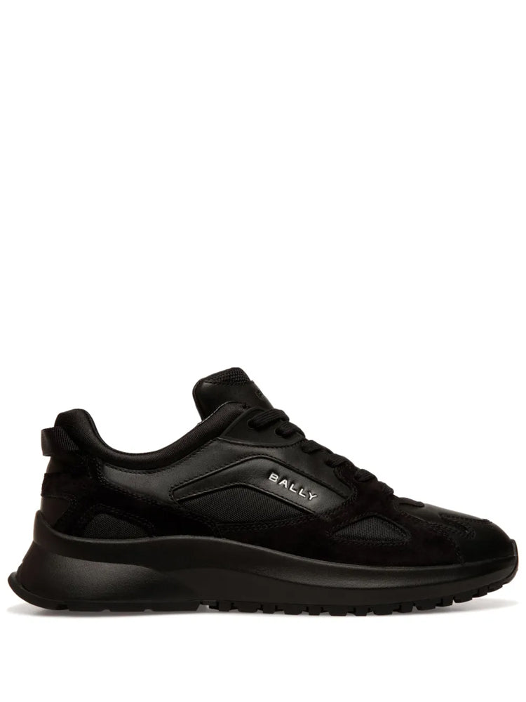 Black Low-Profile Suede Mesh Leather Sneakers