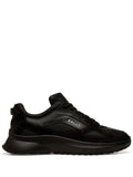 Black Low-Profile Suede Mesh Leather Sneakers