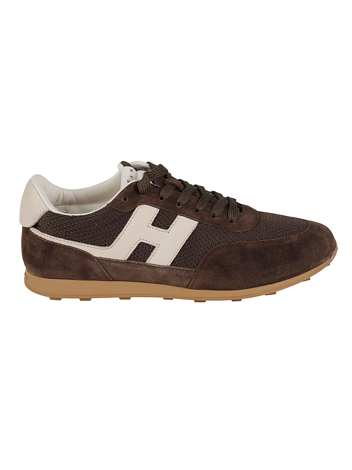 Brown H699 Calf Leather Mesh Sneakers