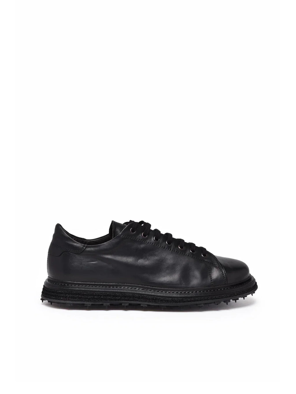 Black Leather Minimalist Sneakers
