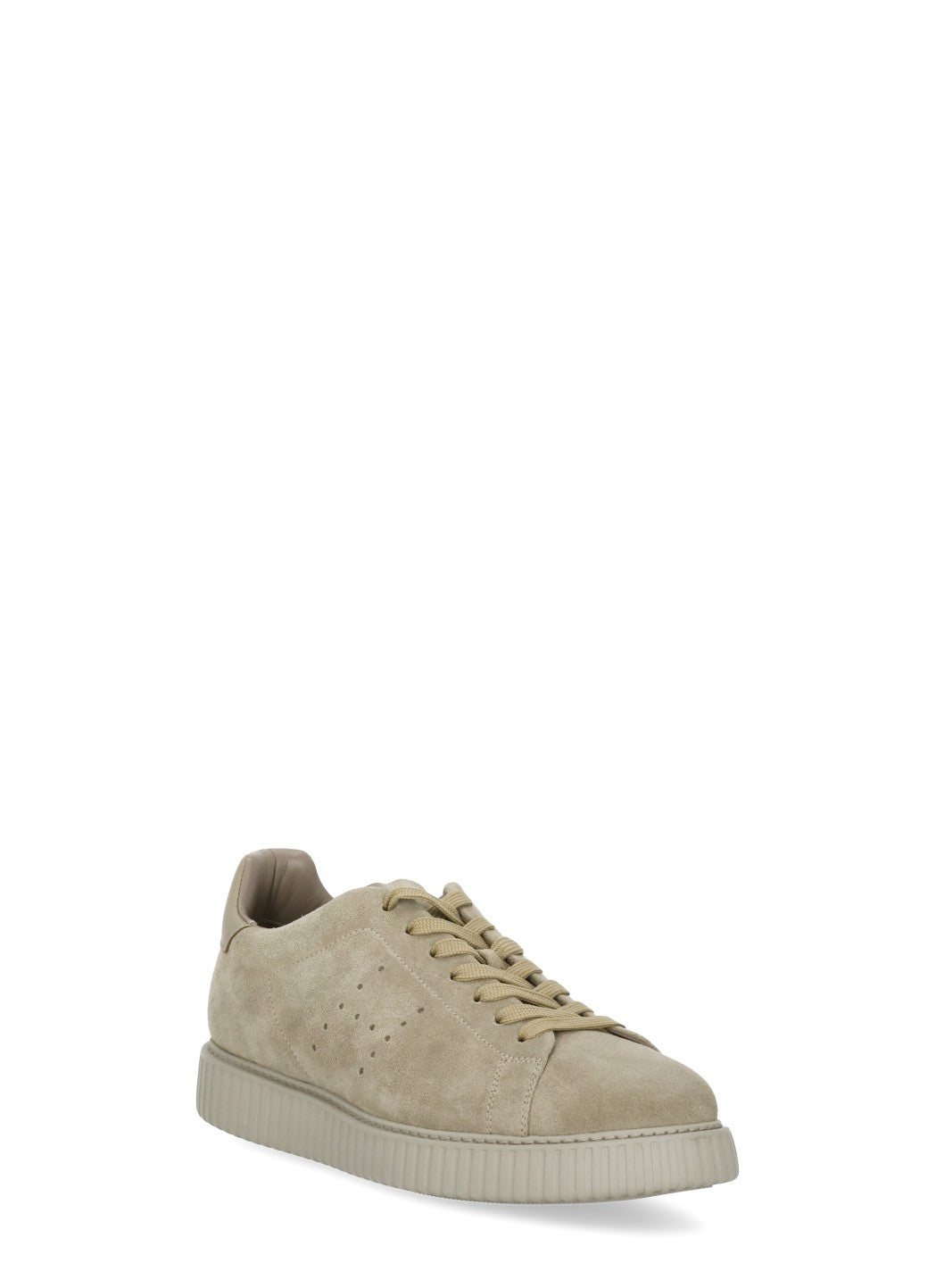 Beige Suede Low-Top Sneakers