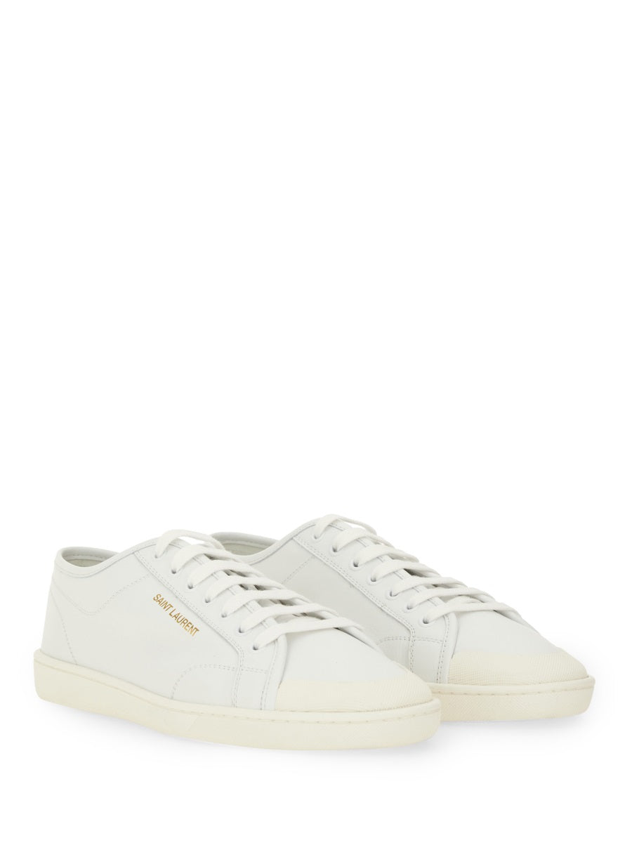 Gym Gold Logo Low-Top Smooth Leather Sneakers