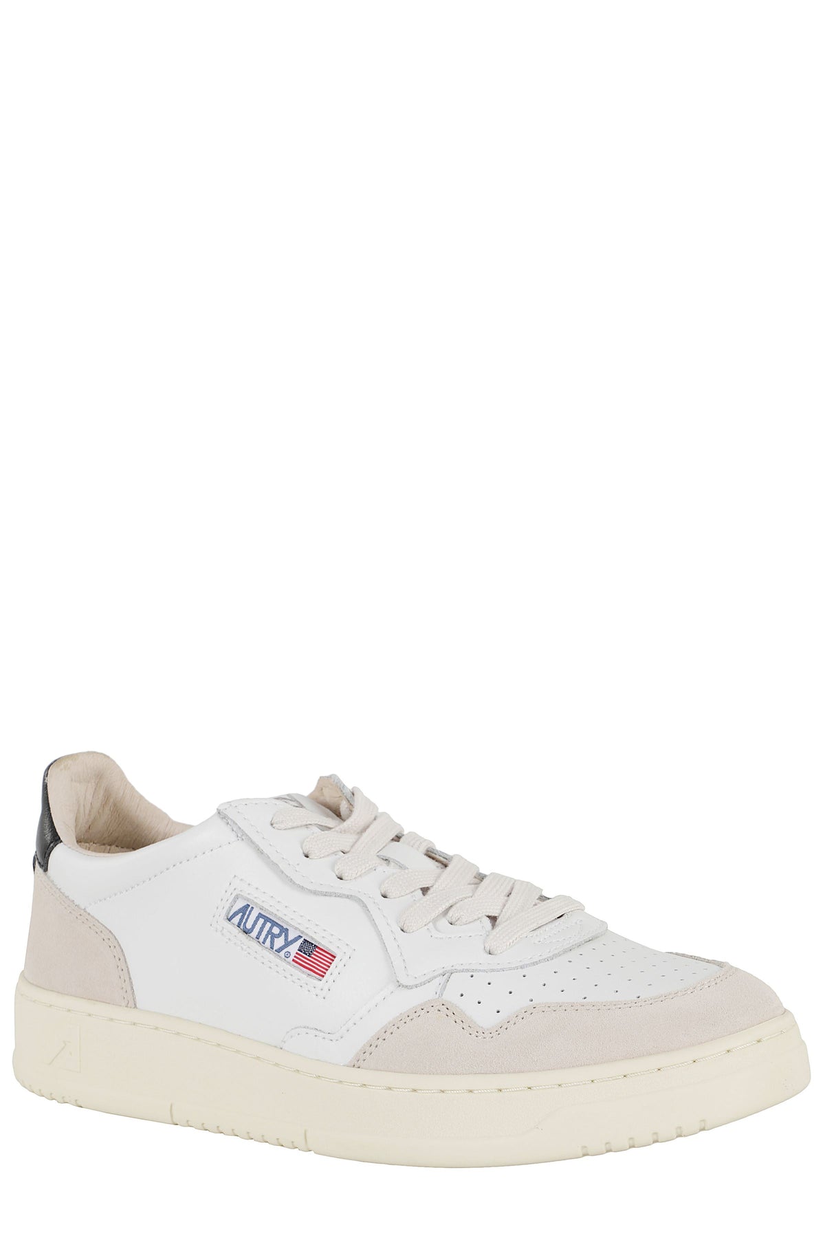 Medalist Low White and Black Suede Leather Sneakers