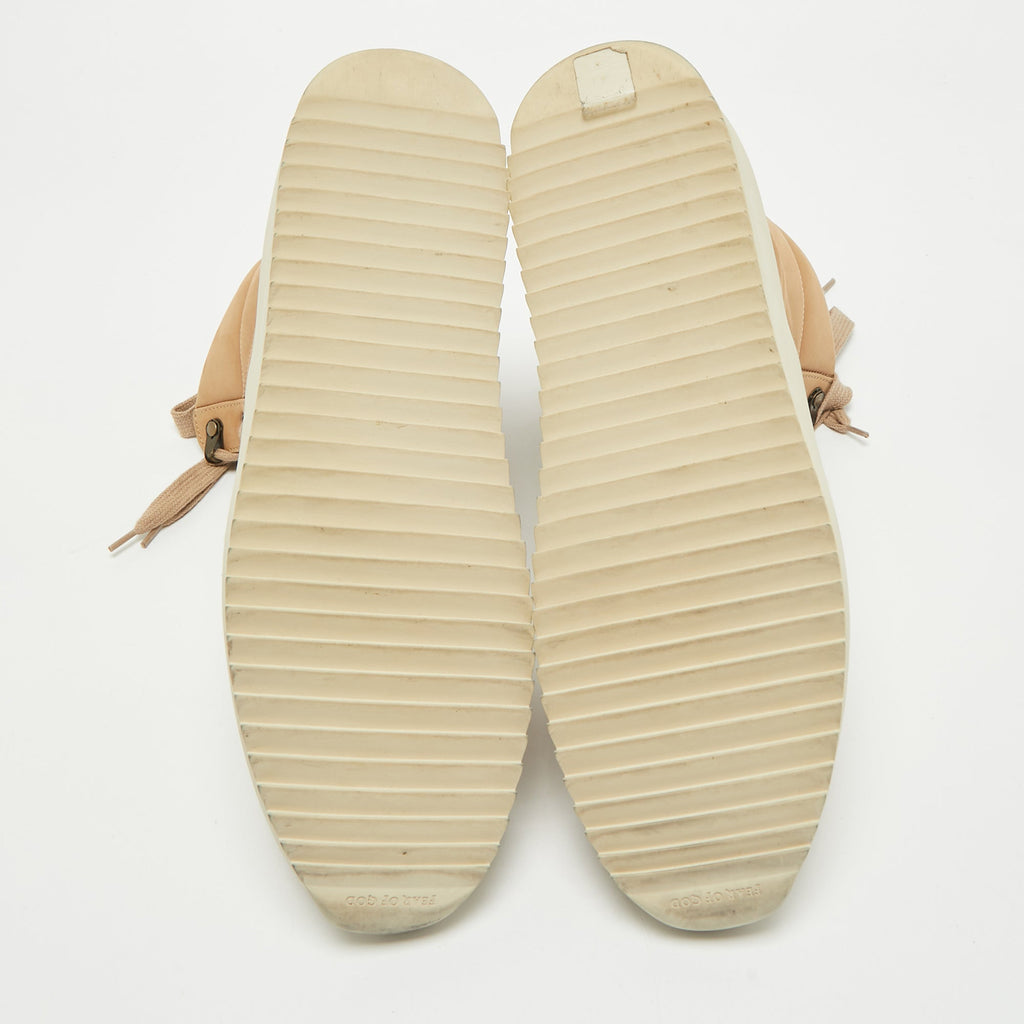 Fear Of God Brown Nubuck Leather Military High Top Sneakers