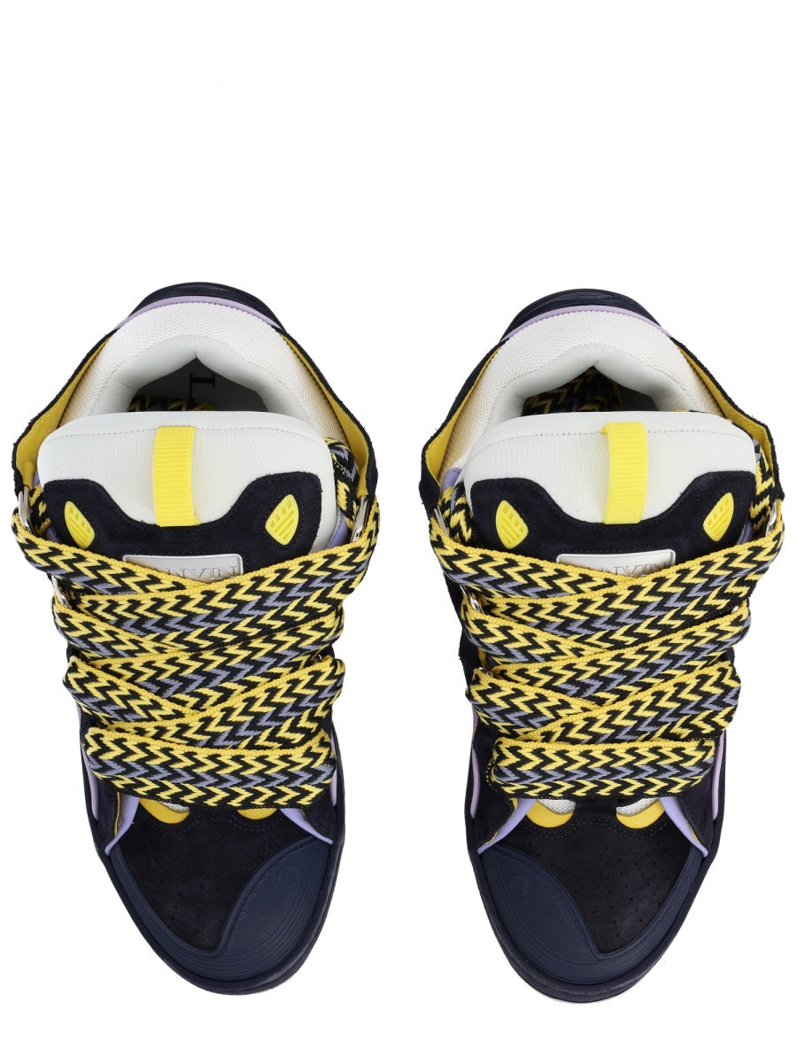 Black Curb Zigzag Laces Padded Sneakers