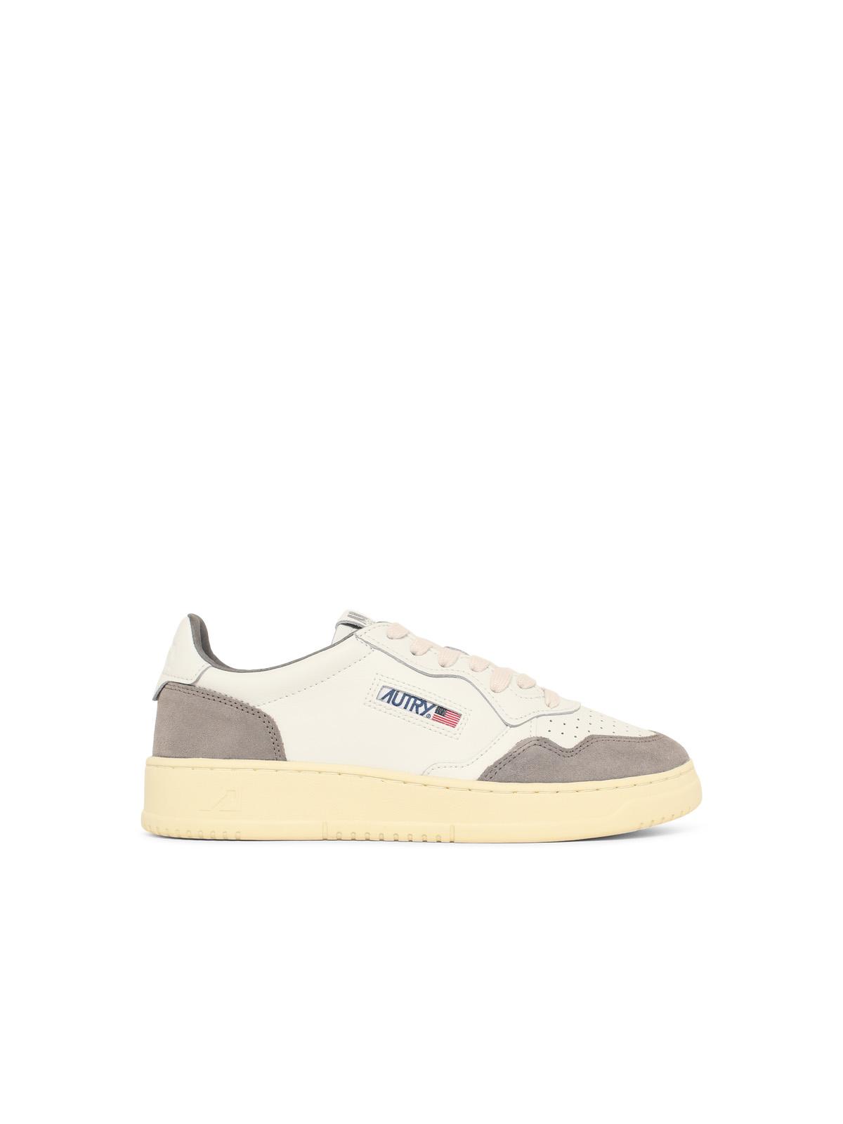 'Medalist Low' White And Grey Leather Sneakers
